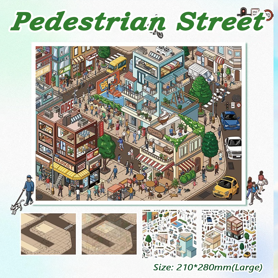 City Whispers DIY 3D Sticker Collection - 6 Cute Miniature Scenes