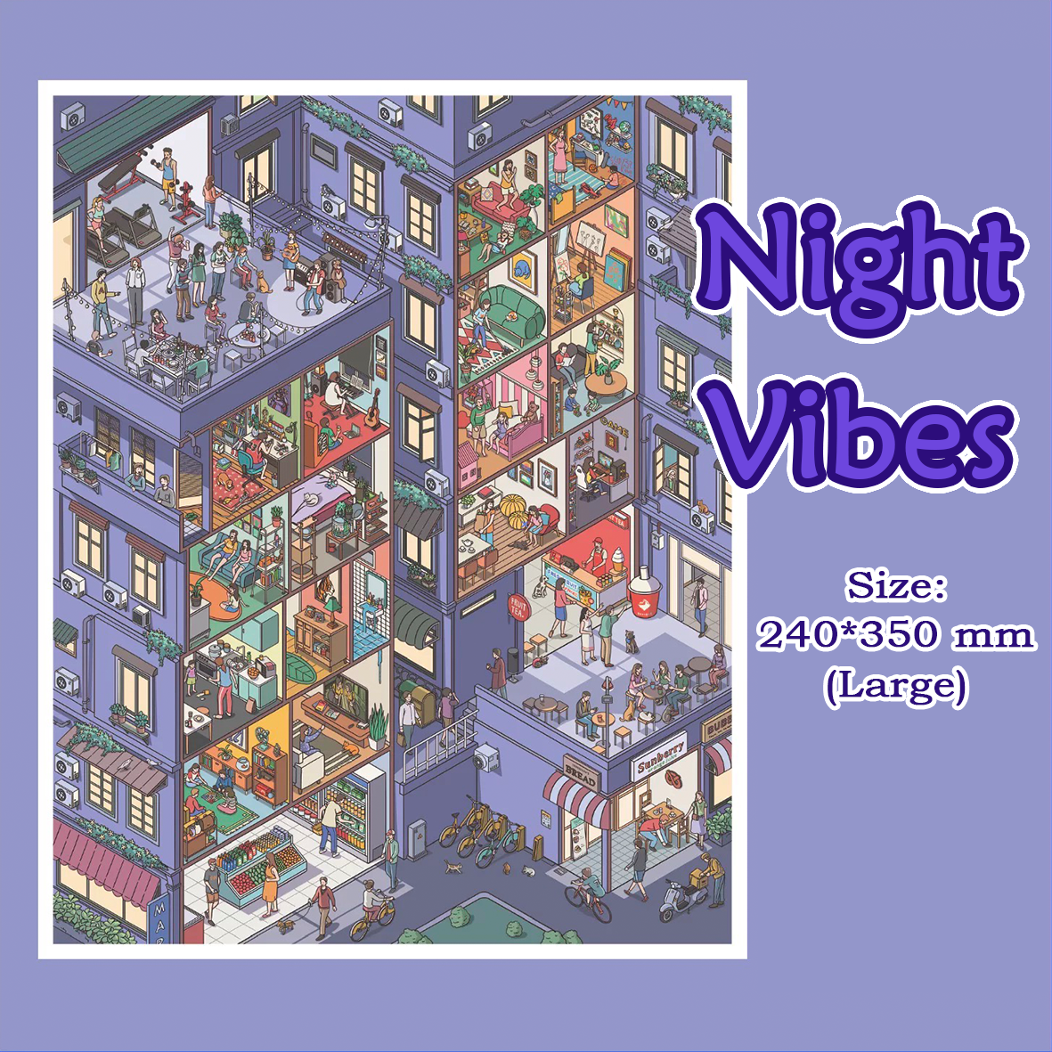 City in a Day DIY 3D Sticker Collection - 4 Cute Miniature Scene