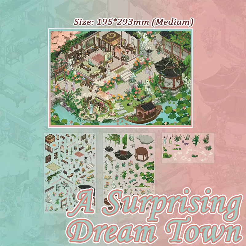 A Surprising Dream Town DIY 3D Sticker Collection - Cute Miniature Scene