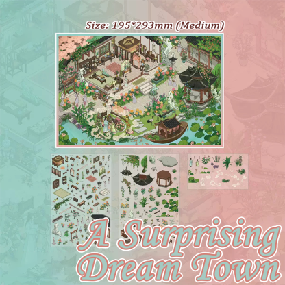 A Surprising Dream Town DIY 3D Sticker Collection - Cute Miniature Scene