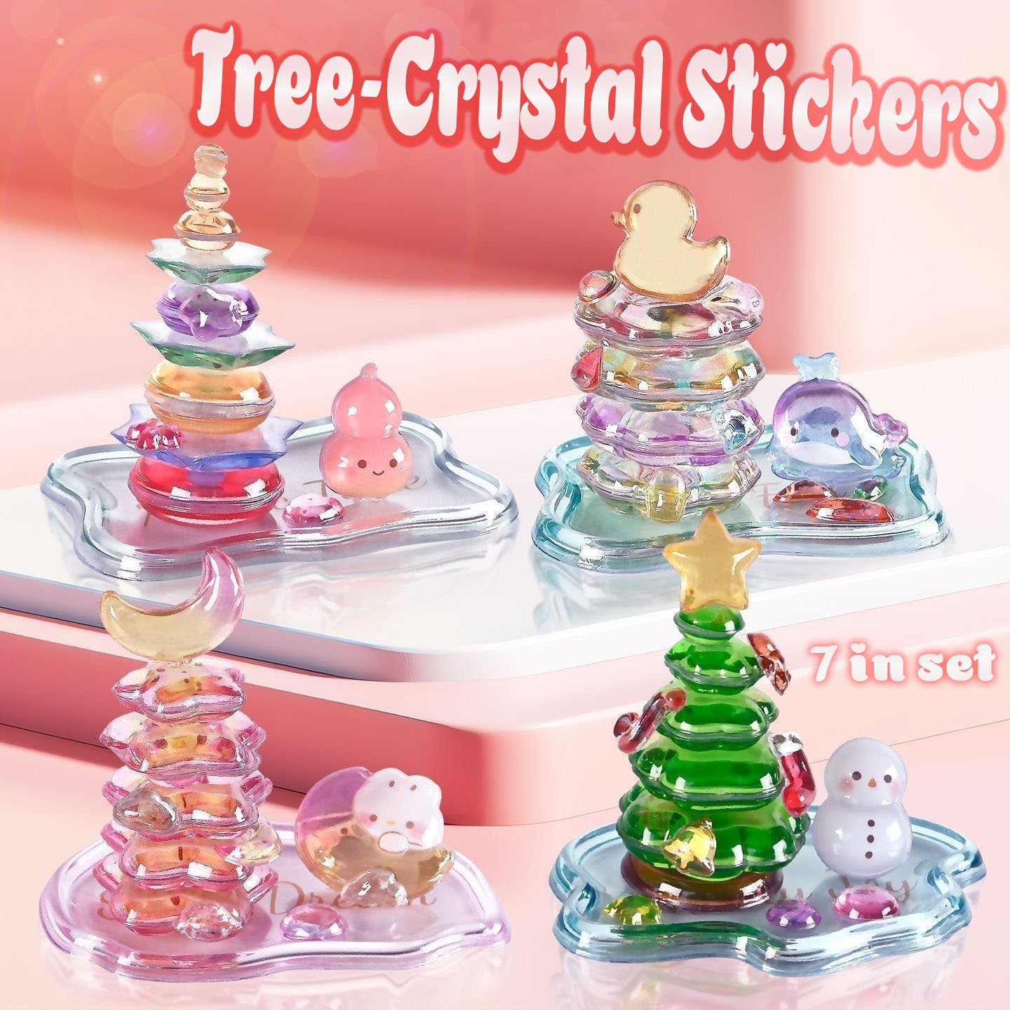 Tree-Crystal Stickers DIY 3D Stacking Game - 4series