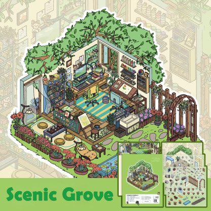 Moments of Relaxation DIY 3D Sticker Collection - 2 Cute Miniature Scenes