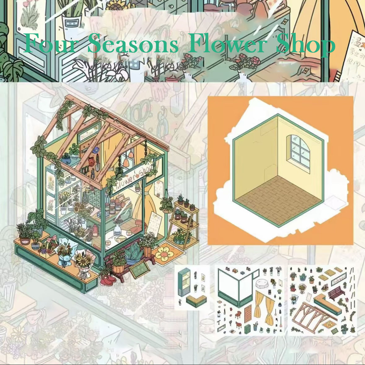 Warm Story DIY 3D Sticker Collection - 4 Cute Miniature Scenes