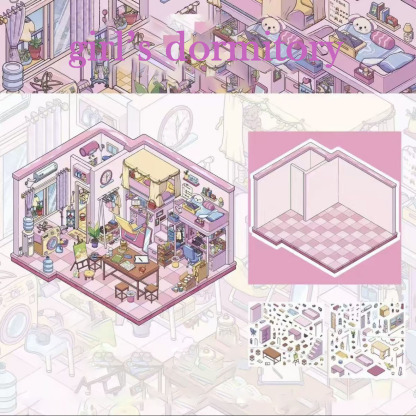 Warm Story DIY 3D Sticker Collection - 4 Cute Miniature Scenes