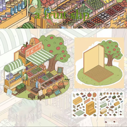 Warm Story DIY 3D Sticker Collection - 4 Cute Miniature Scenes