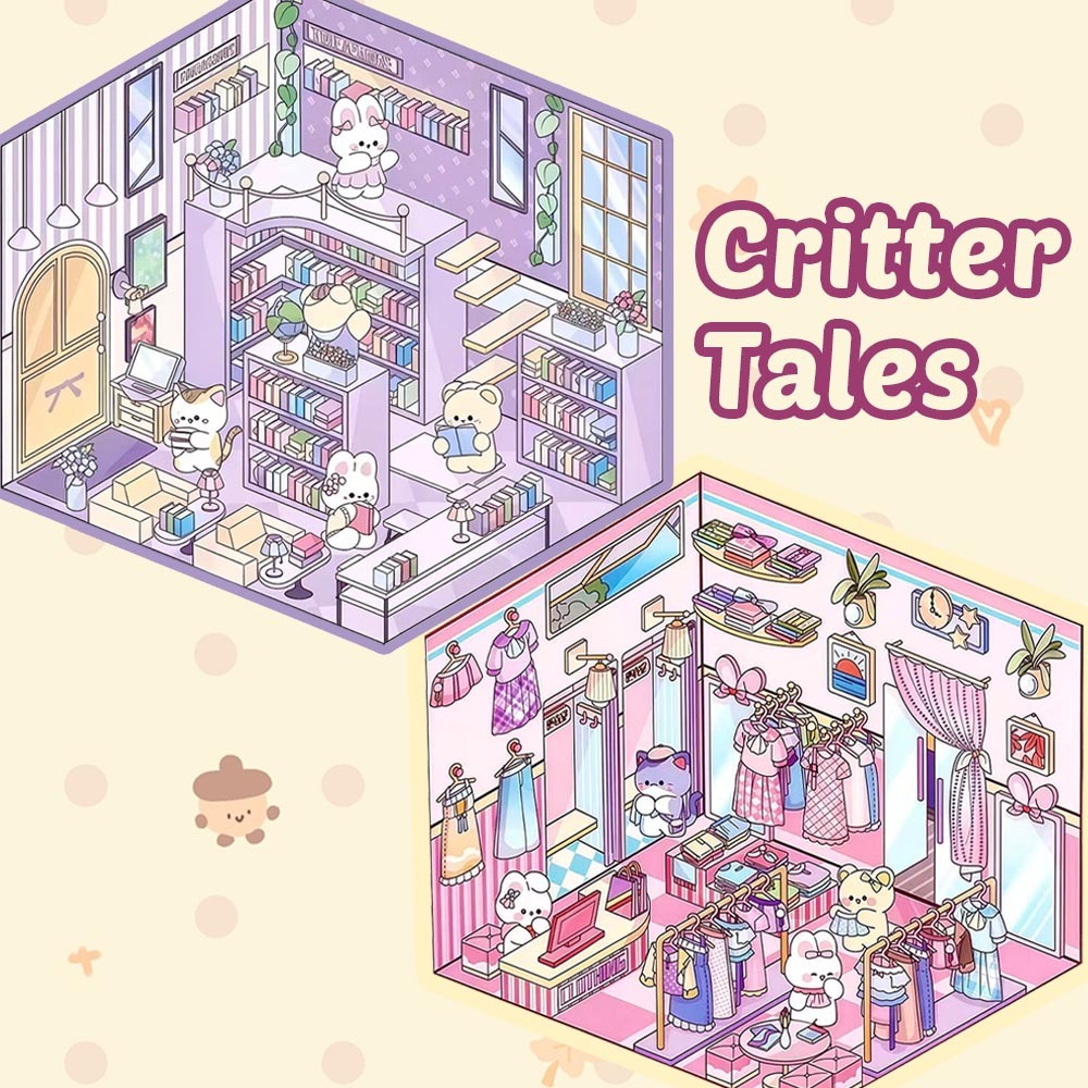 Critter Tales DIY 3D Scene Stickers 3 Lovely Miniature Scenes