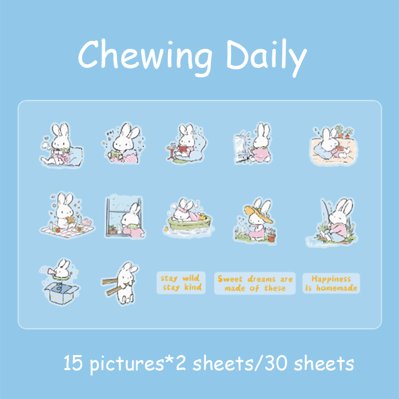 Plush Life Log Series Stickers - Cats & Dogs in Rain Boots