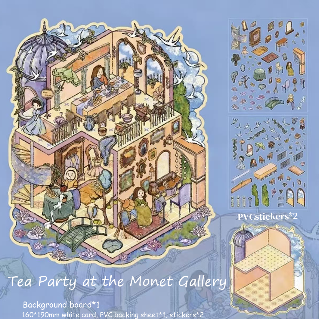 Dream Island Oil Painting Series DIY 3D Sticker Collection - 2 Cute Miniature Scenes