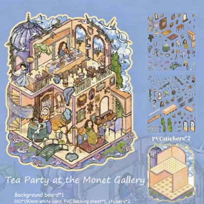 Dream Island Oil Painting Series DIY 3D Sticker Collection - 2 Cute Miniature Scenes