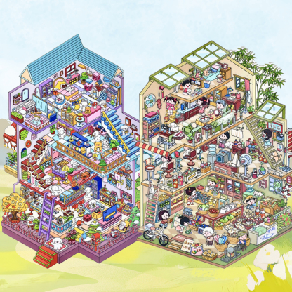 Time Apartment Scene Stickers 2 Cute Miniature Scenes