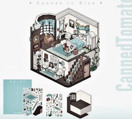 Princess‘ bedroom DIY 3D Sticker Collection - Cute Miniature Scene