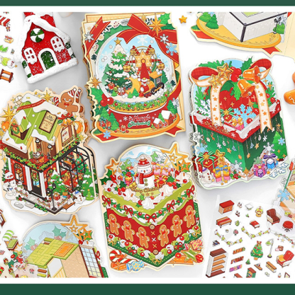 Fairy Winterland Series DIY 3D Sticker Collection - 4 Cute Miniature Scenes