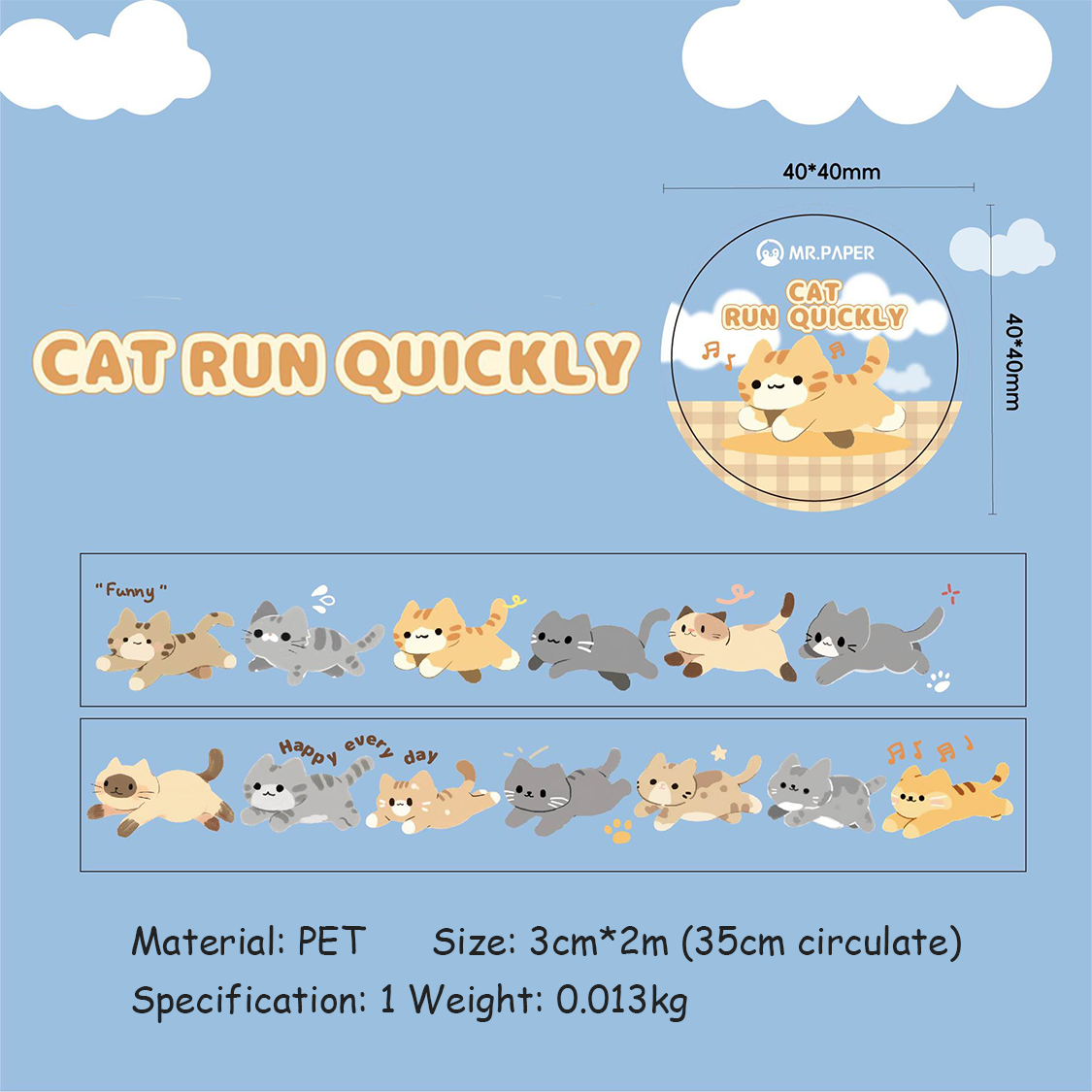 Tail Squad Series DIY 3D stickers- 4 Cute Miniature Scenes