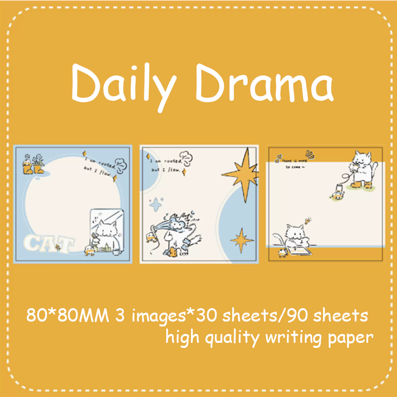 Journaling sticky notes- Cats & Dogs in Rain Boots