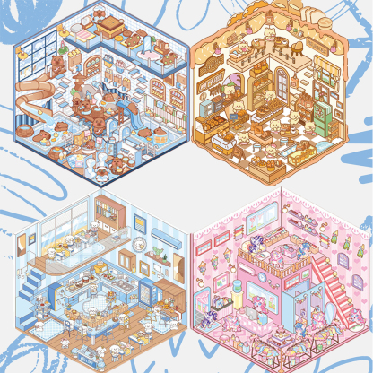 Cuddly Creations DIY 3D Sticker Collection 4 Cute Miniature Scenes