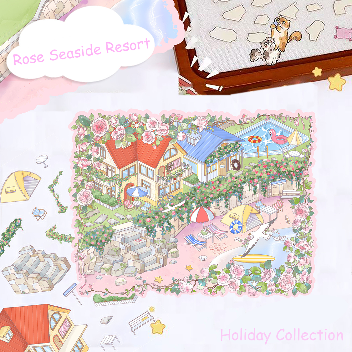 Welcome to the real world DIY 3D Scene Stickers 4 Cute Miniature Scenes