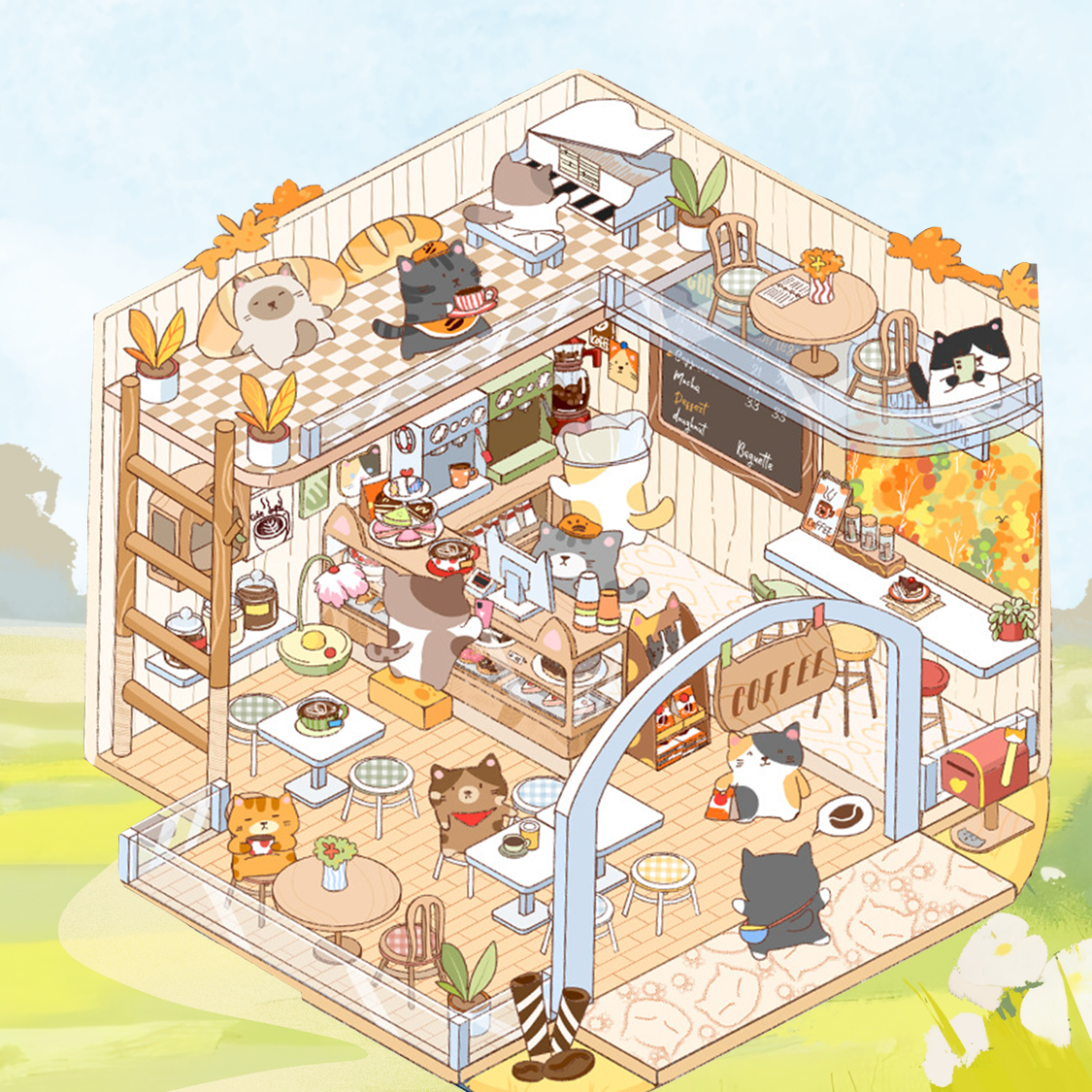 Welcome to the real world DIY 3D Scene Stickers 4 Cute Miniature Scenes