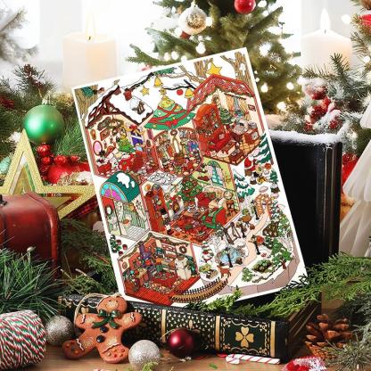 My Christmas Cottage Old Letters DIY 3D Scene Stickers - Miniature Scenes