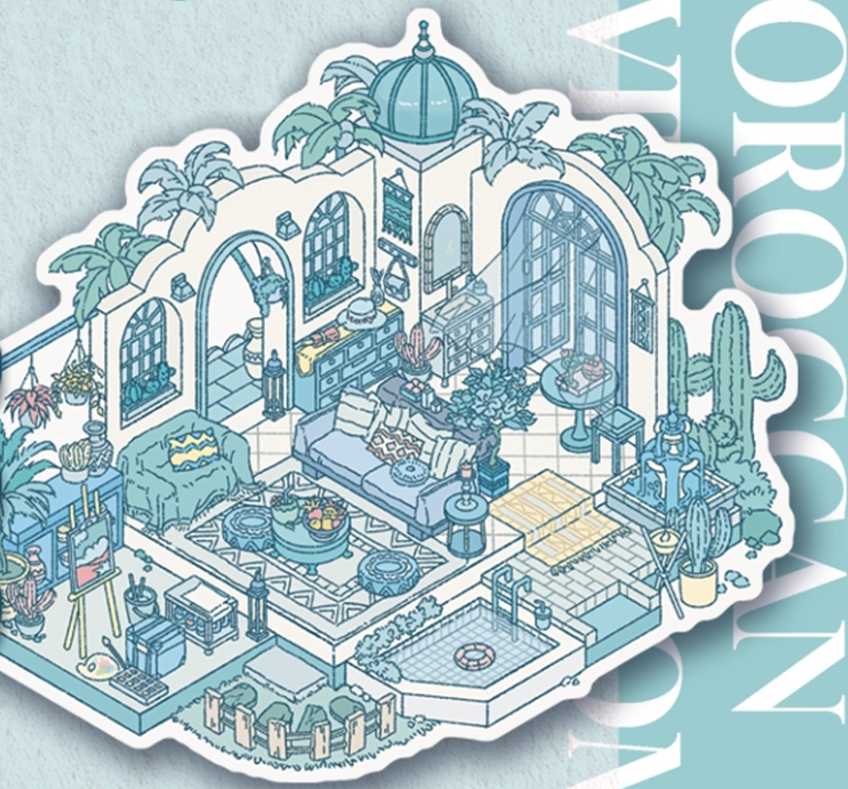 World Living Room DIY 3D Scene Stickers - Cute Miniature Scene