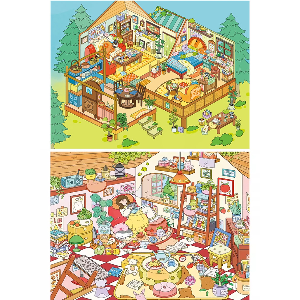 Gentle Breeze Language DIY 3D Scene Stickers 2 Cute Miniature Scenes