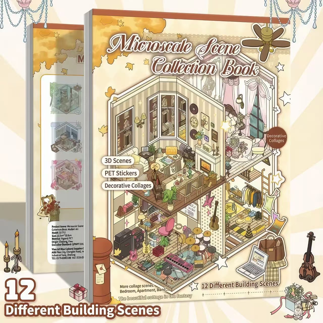 Rooms Book DIY 3D Scene Stickers - Cute Miniature Scene