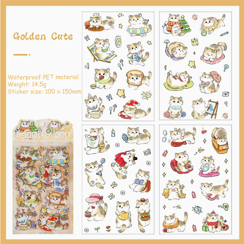 Cute cartoon series shaped stickers - Cute and changeable kittens