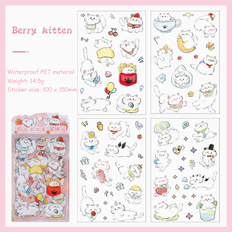 Cute cartoon series shaped stickers - Cute and changeable kittens