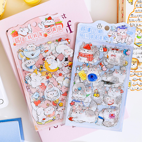Cute cartoon series shaped stickers - Cute and changeable kittens