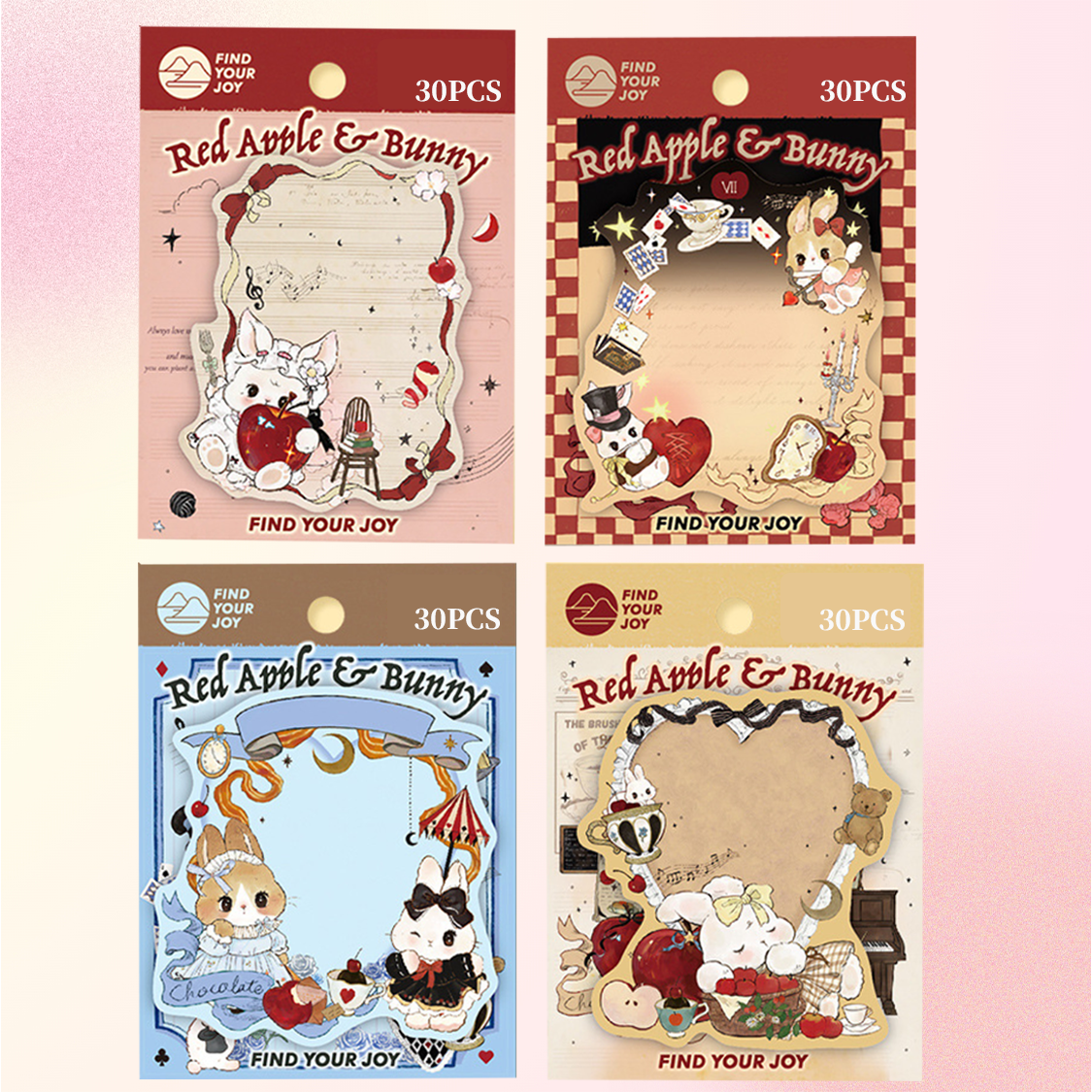 Apple Rabbit Series Sticky Notes - Special Shaped 