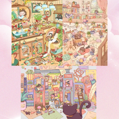 Childhood Fun 3D Sticker Collection -  3 Cute Miniature Scenes