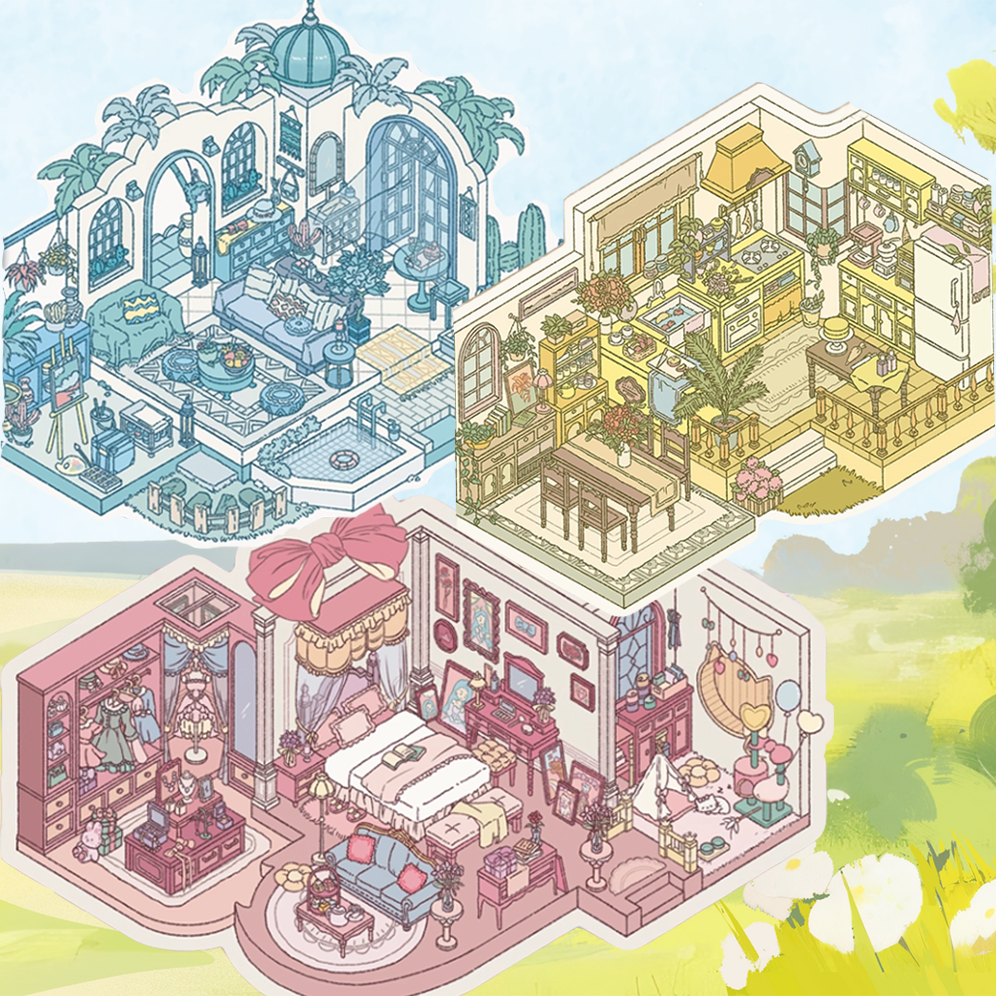 World Living Room DIY 3D Scene Stickers - Cute Miniature Scene