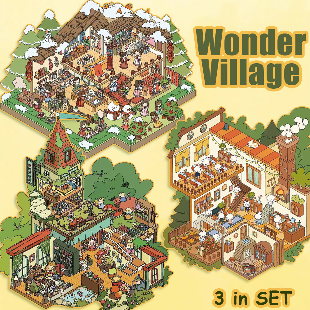 Welcome to the real world DIY 3D Scene Stickers 4 Cute Miniature Scenes