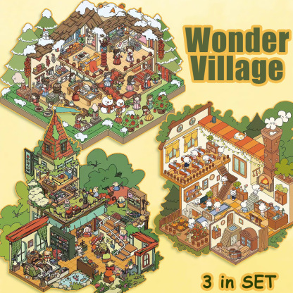 Wonder Village DIY 3D Scene Stickers - 3 Miniature Scenes