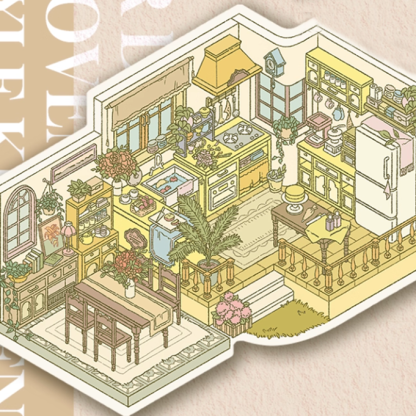 World Living Room DIY 3D Scene Stickers - Cute Miniature Scene