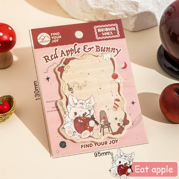 Apple Rabbit Series Sticky Notes - Special Shaped 
