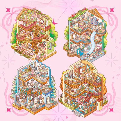 Seasonal Abodes DIY 3D Scene Stickers 4 Lovely Miniature Scenes