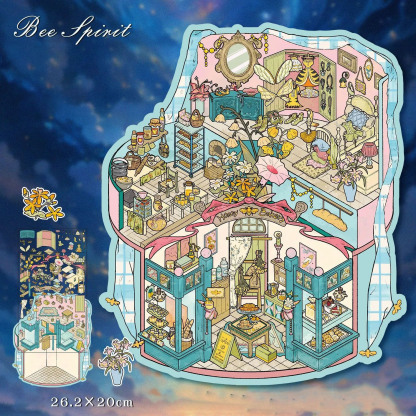 Bee Spirit DIY 3D Sticker Collection - Cute Miniature Scene