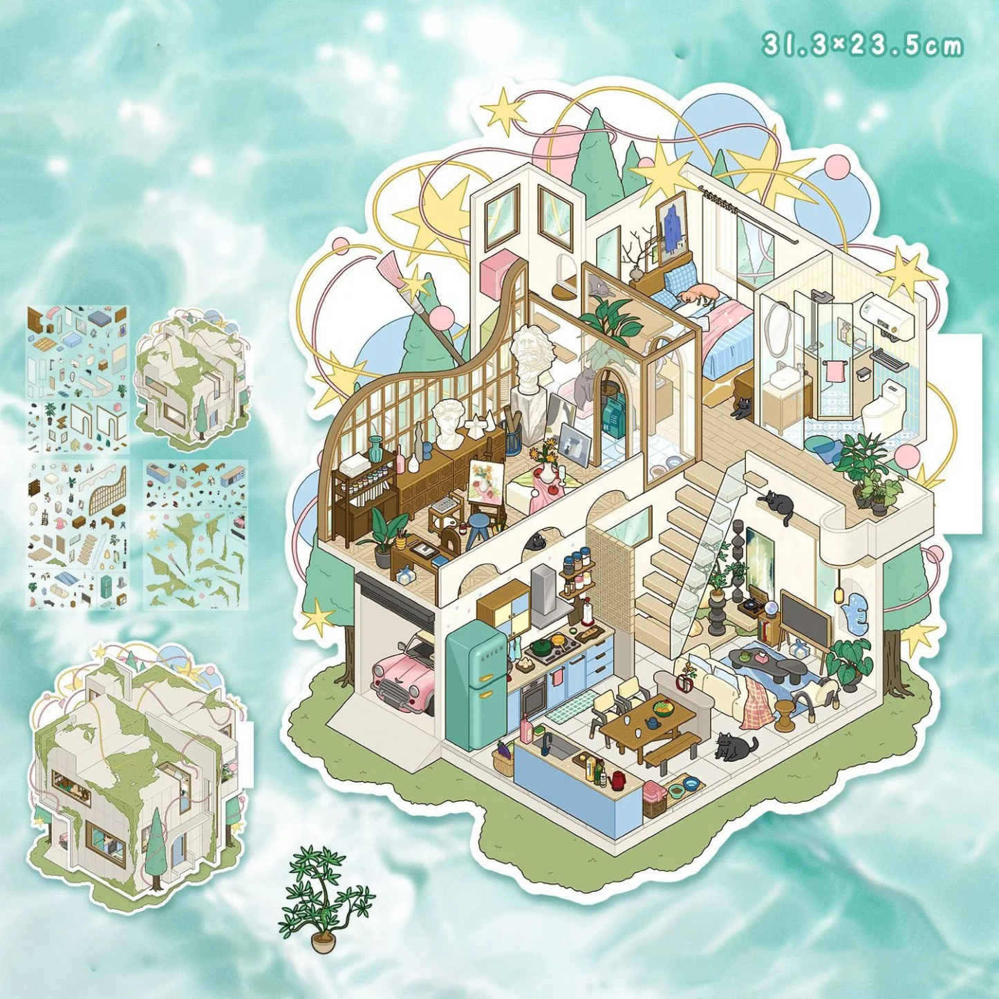 Artist's Home DIY 3D Sticker Collection - Cute Miniature Scene