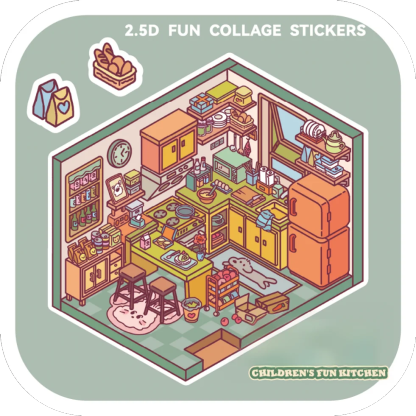 Four Corners of Living DIY 3D Sticker Collection - 4 Cute Miniature Scenes