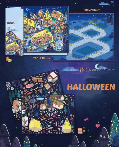 The Halloween Town Collection DIY 3D Sticker Collection - Cute Miniature Scenes
