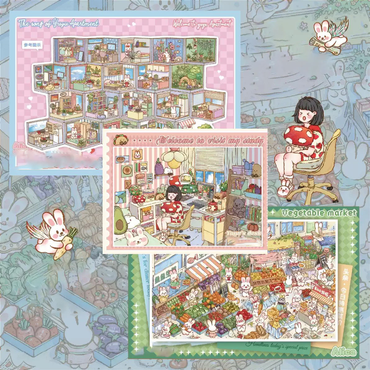 Little Joys DIY 3D Sticker Collection - 3 Cute Miniature Scenes