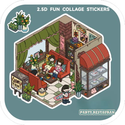 Four Corners of Living DIY 3D Sticker Collection - 4 Cute Miniature Scenes