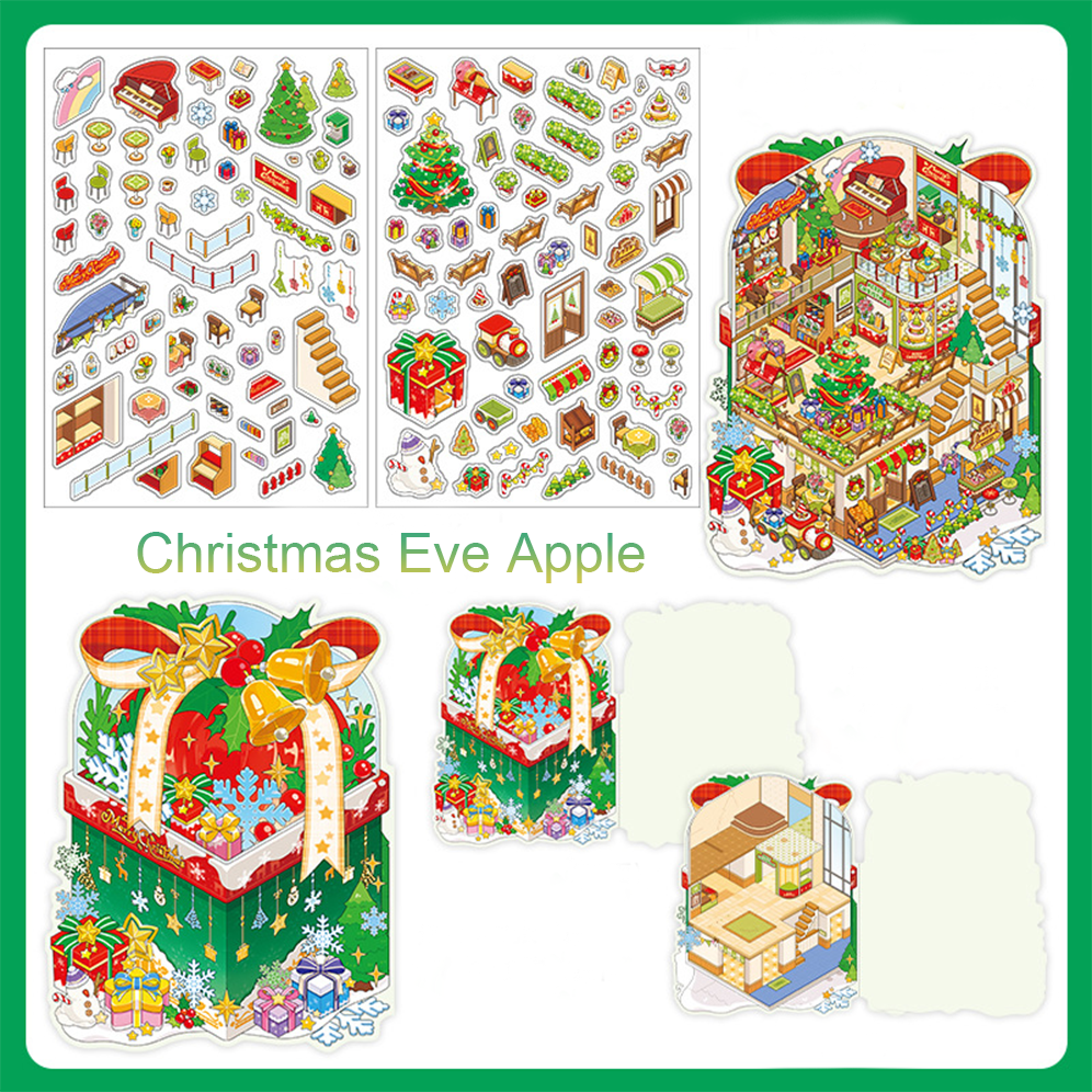 Fairy Winterland Series DIY 3D Sticker Collection - 4 Cute Miniature Scenes