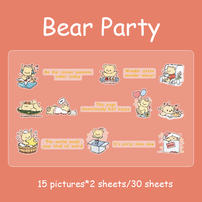 Plush Life Log Series Stickers - Cats & Dogs in Rain Boots