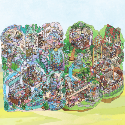 Enchanted Habitat DIY 3D Scene Stickers 2 Cute Miniature Scenes