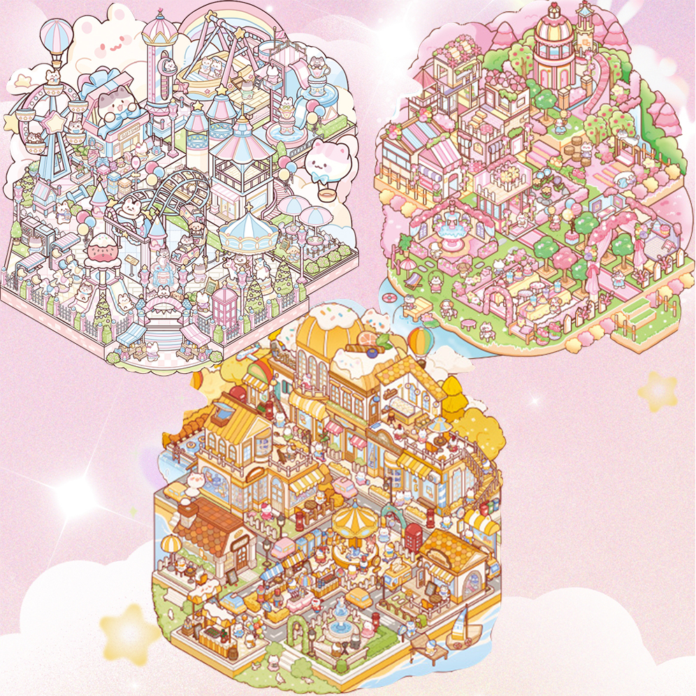 Serene Pop-ups DIY 3D Scene Stickers 3 Cute Miniature Scenes