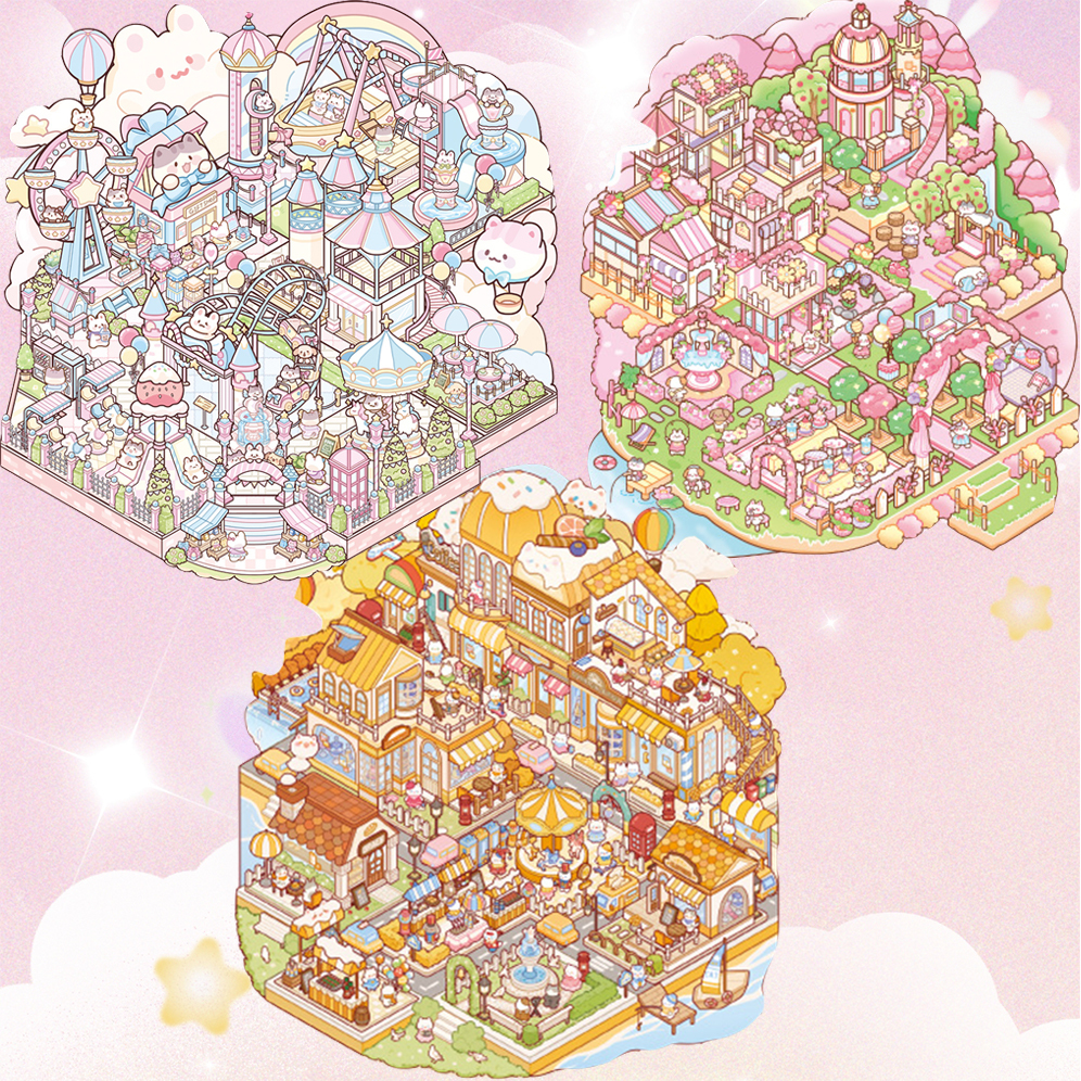 Serene Pop-ups DIY 3D Scene Stickers 3 Cute Miniature Scenes