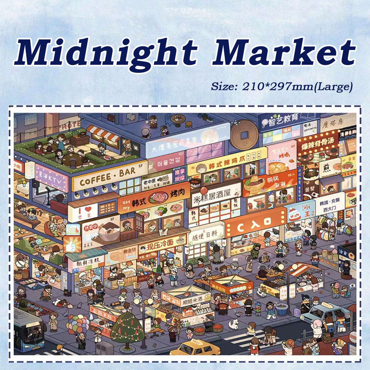 Midnight Market DIY 3D Sticker Collection -  Cute Miniature Scene