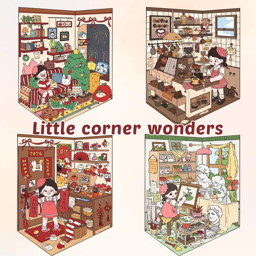Little corner wonders DIY 3D Sticker Collection - 4 Cute Miniature Scenes