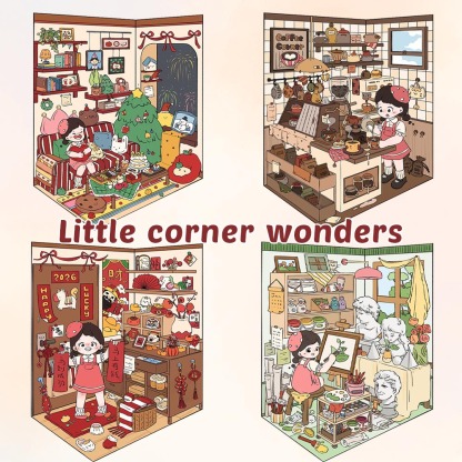 Little corner wonders DIY 3D Sticker Collection - 4 Cute Miniature Scenes